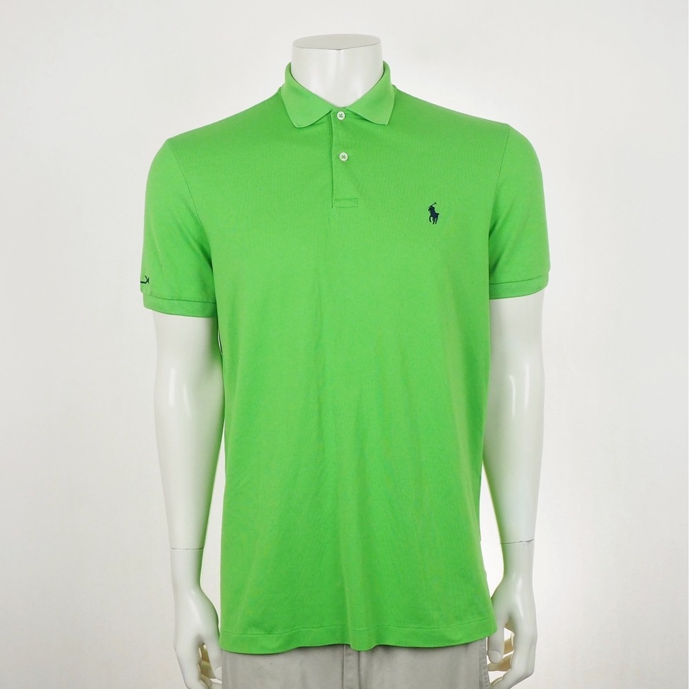 RLX Ralph Lauren Performance Golf Polo Shirt Mens Large Green Pony Pique Blend
